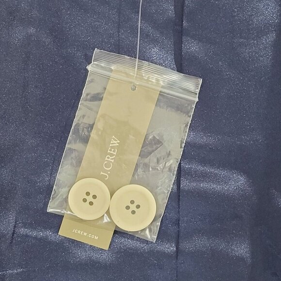 NWT J.Crew Womens Double-Breasted Navy Trench Coat 6 Recycled Polyester Button - Picture 9 of 12